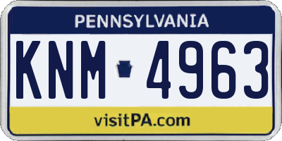 PA license plate KNM4963