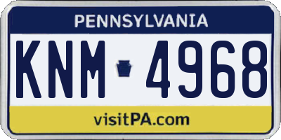 PA license plate KNM4968
