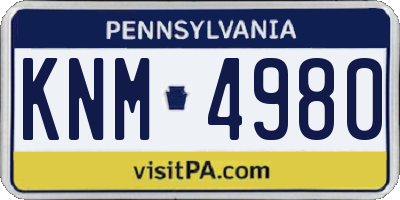 PA license plate KNM4980