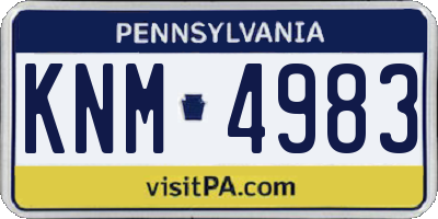 PA license plate KNM4983