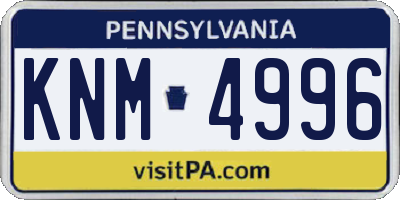 PA license plate KNM4996