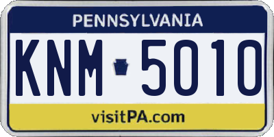 PA license plate KNM5010
