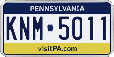PA license plate KNM5011