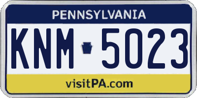 PA license plate KNM5023