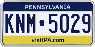 PA license plate KNM5029