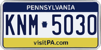 PA license plate KNM5030