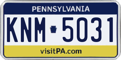 PA license plate KNM5031