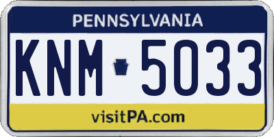 PA license plate KNM5033