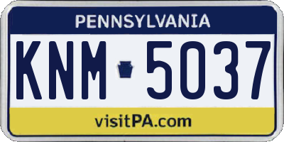 PA license plate KNM5037
