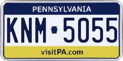 PA license plate KNM5055