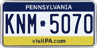 PA license plate KNM5070
