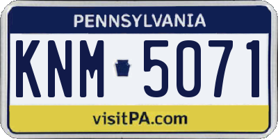 PA license plate KNM5071