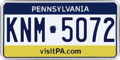 PA license plate KNM5072