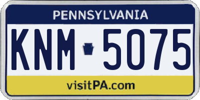 PA license plate KNM5075