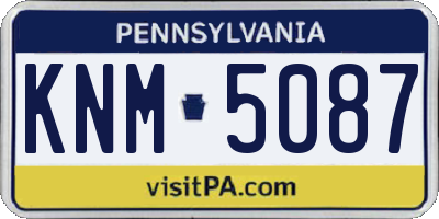 PA license plate KNM5087