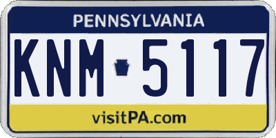 PA license plate KNM5117