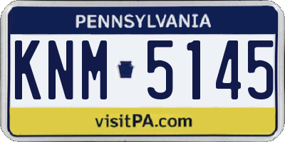 PA license plate KNM5145