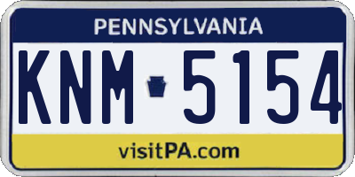 PA license plate KNM5154