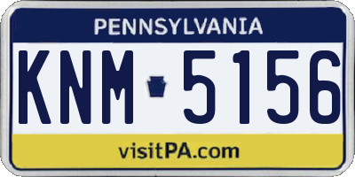 PA license plate KNM5156