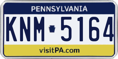 PA license plate KNM5164