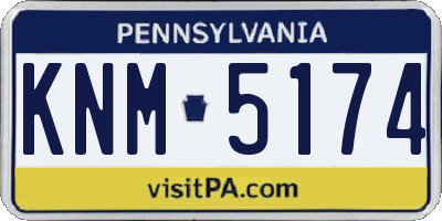 PA license plate KNM5174