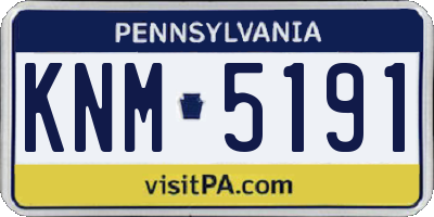PA license plate KNM5191