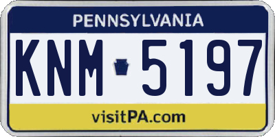 PA license plate KNM5197