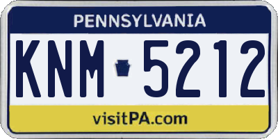 PA license plate KNM5212