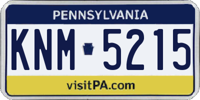 PA license plate KNM5215