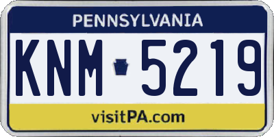 PA license plate KNM5219