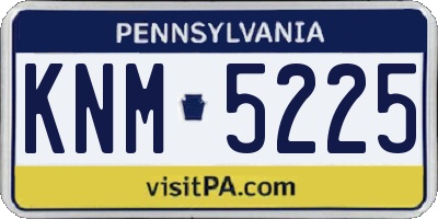 PA license plate KNM5225