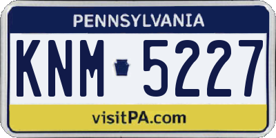 PA license plate KNM5227