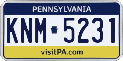 PA license plate KNM5231