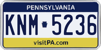 PA license plate KNM5236