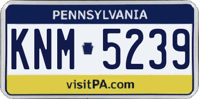 PA license plate KNM5239