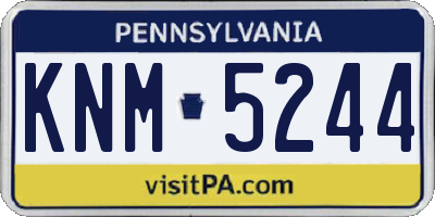 PA license plate KNM5244