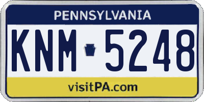 PA license plate KNM5248
