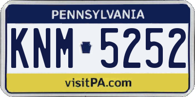 PA license plate KNM5252