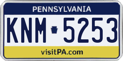 PA license plate KNM5253