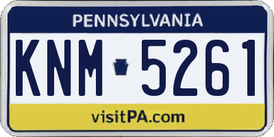 PA license plate KNM5261