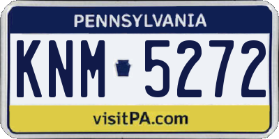 PA license plate KNM5272