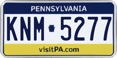 PA license plate KNM5277
