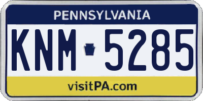 PA license plate KNM5285