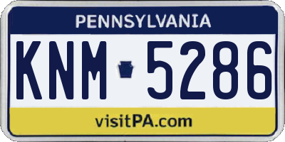 PA license plate KNM5286