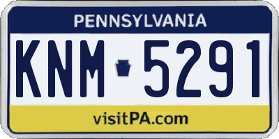 PA license plate KNM5291
