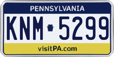PA license plate KNM5299