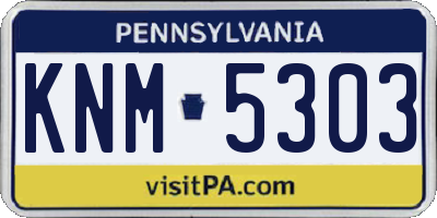 PA license plate KNM5303