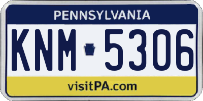 PA license plate KNM5306
