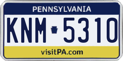 PA license plate KNM5310