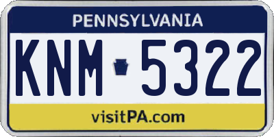 PA license plate KNM5322